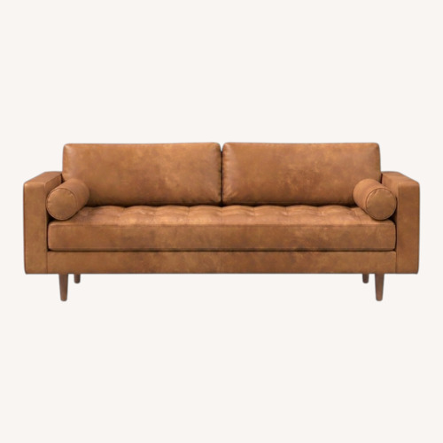 Used West Elm Dennes Leather Sofa 88” for sale on AptDeco