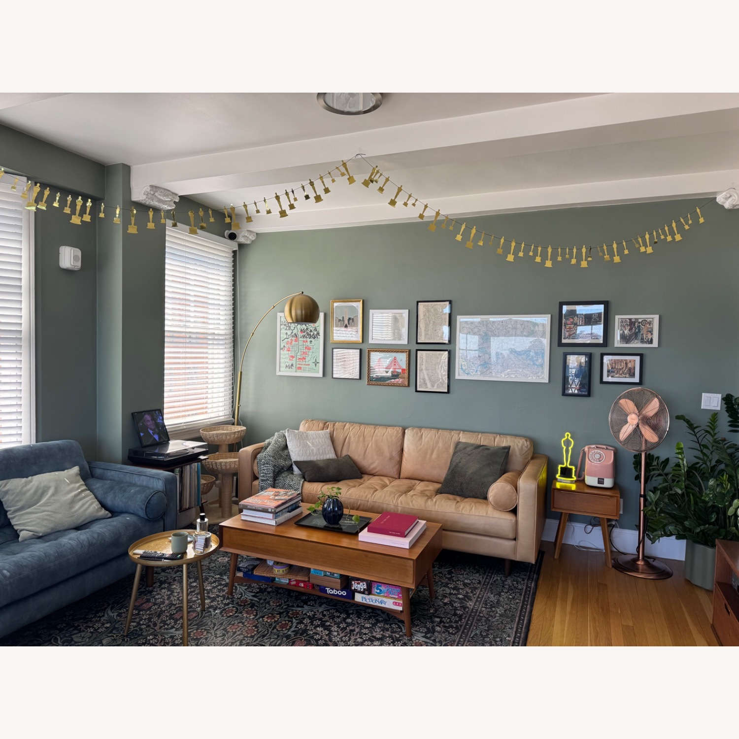 West Elm Dennes Leather Sofa 88” - image-3