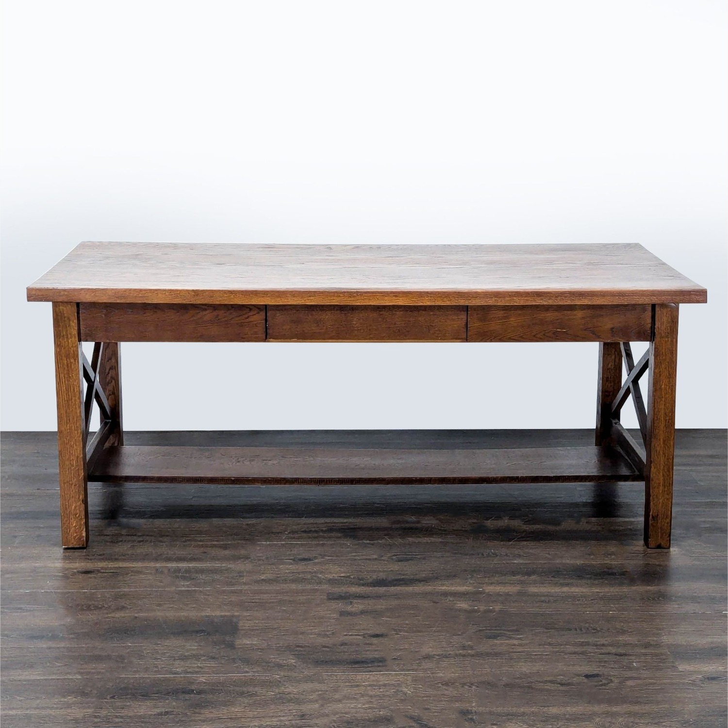 One Drawer Oak Dining Table - image-5