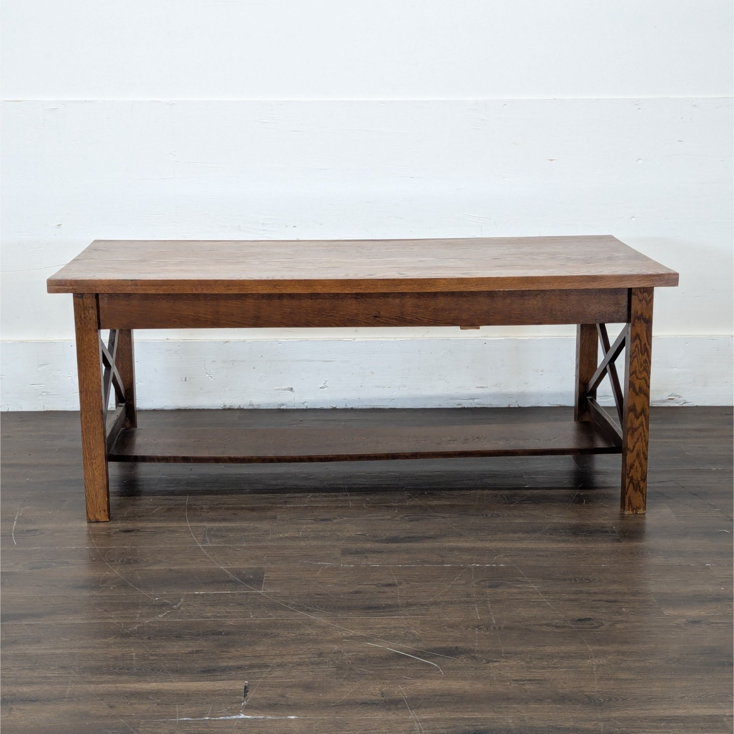 One Drawer Oak Dining Table - image-1