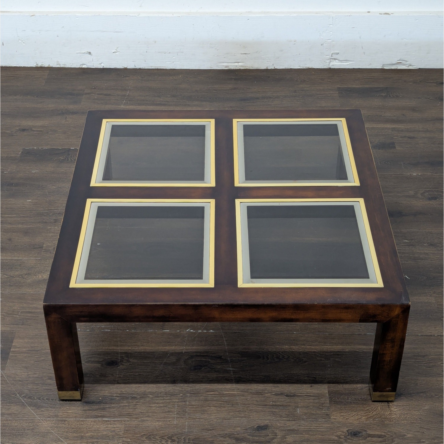 Coffee Table with Glass Inserts - image-1