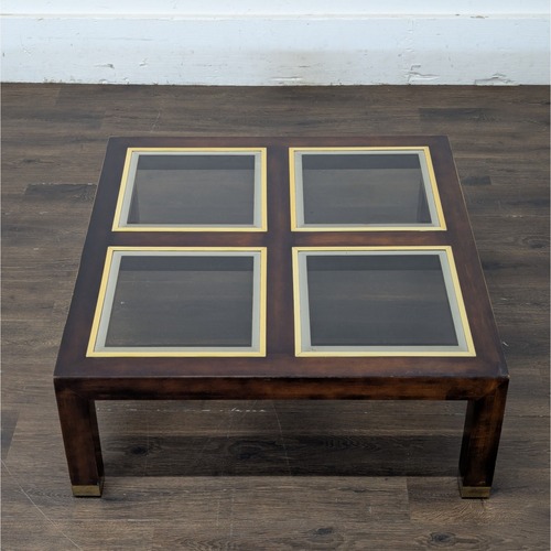 Used Coffee Table with Glass Inserts for sale on AptDeco