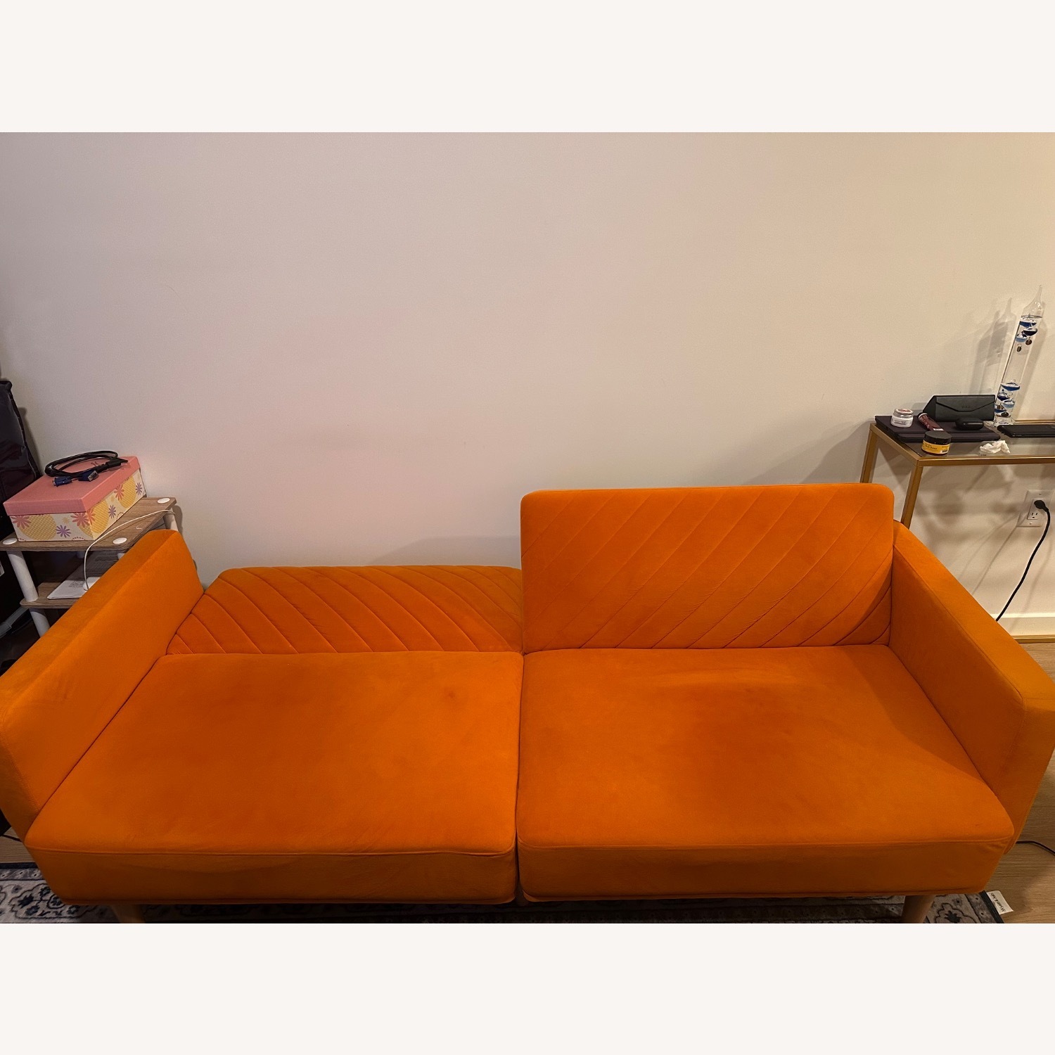 Amazon Orange Suede Futon - image-4