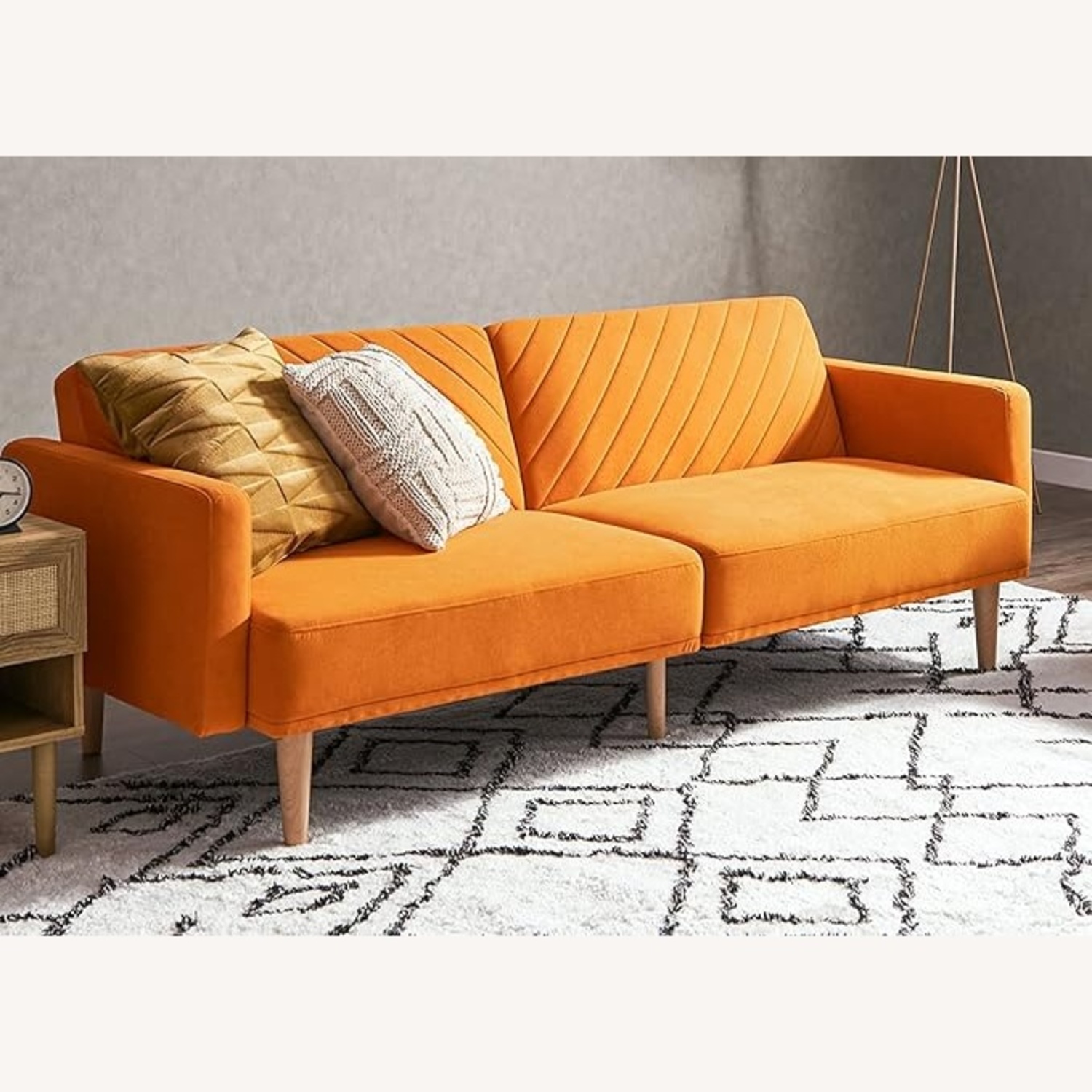 Amazon Orange Suede Futon - image-5
