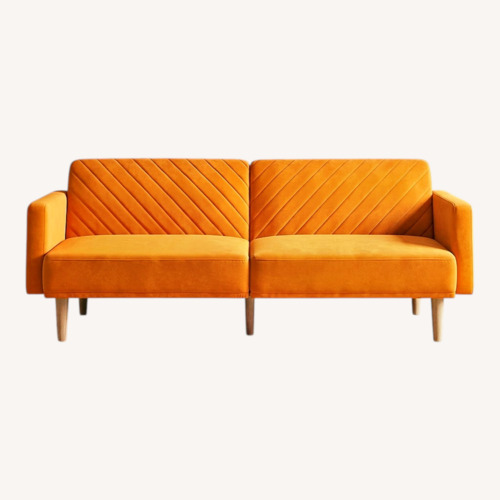 Used Amazon Orange Suede Futon for sale on AptDeco