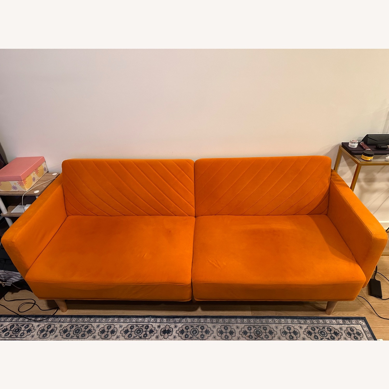 Amazon Orange Suede Futon - image-2