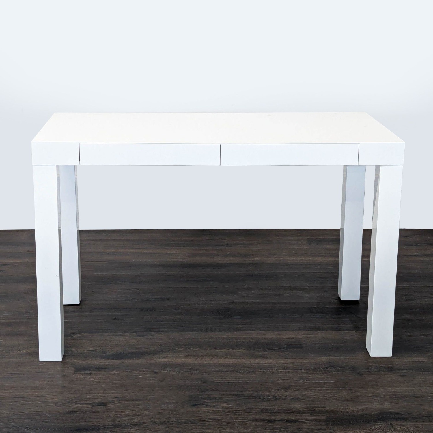 West Elm White Minimalist Desk with Two Drawers - image-6