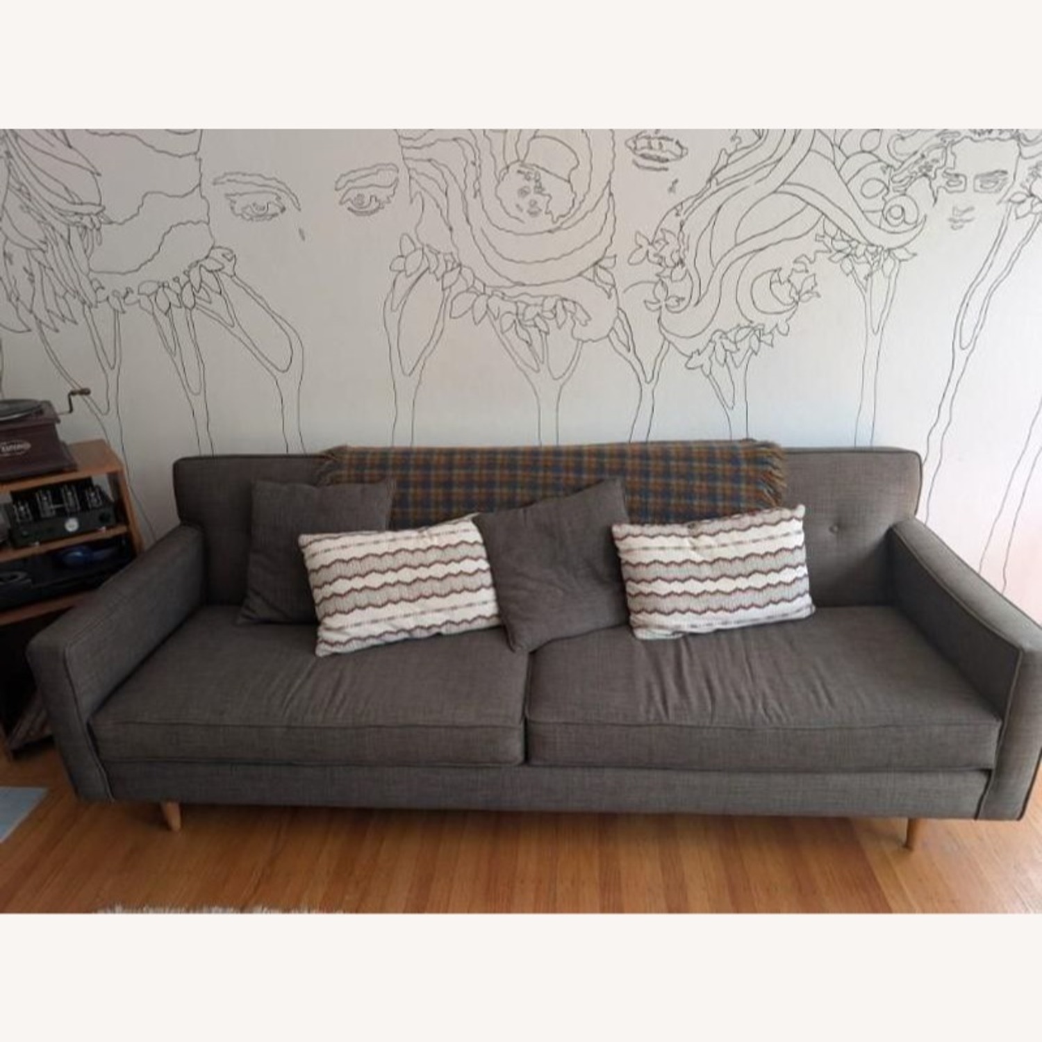 Modern Gray 3-Seat Sofa with Cushions	 - image-3