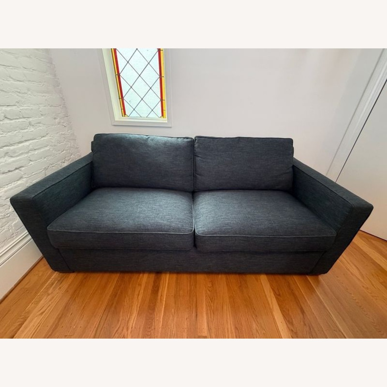 Crate & Barrel Davis Modern Blue Sleeper Sofa  - image-1