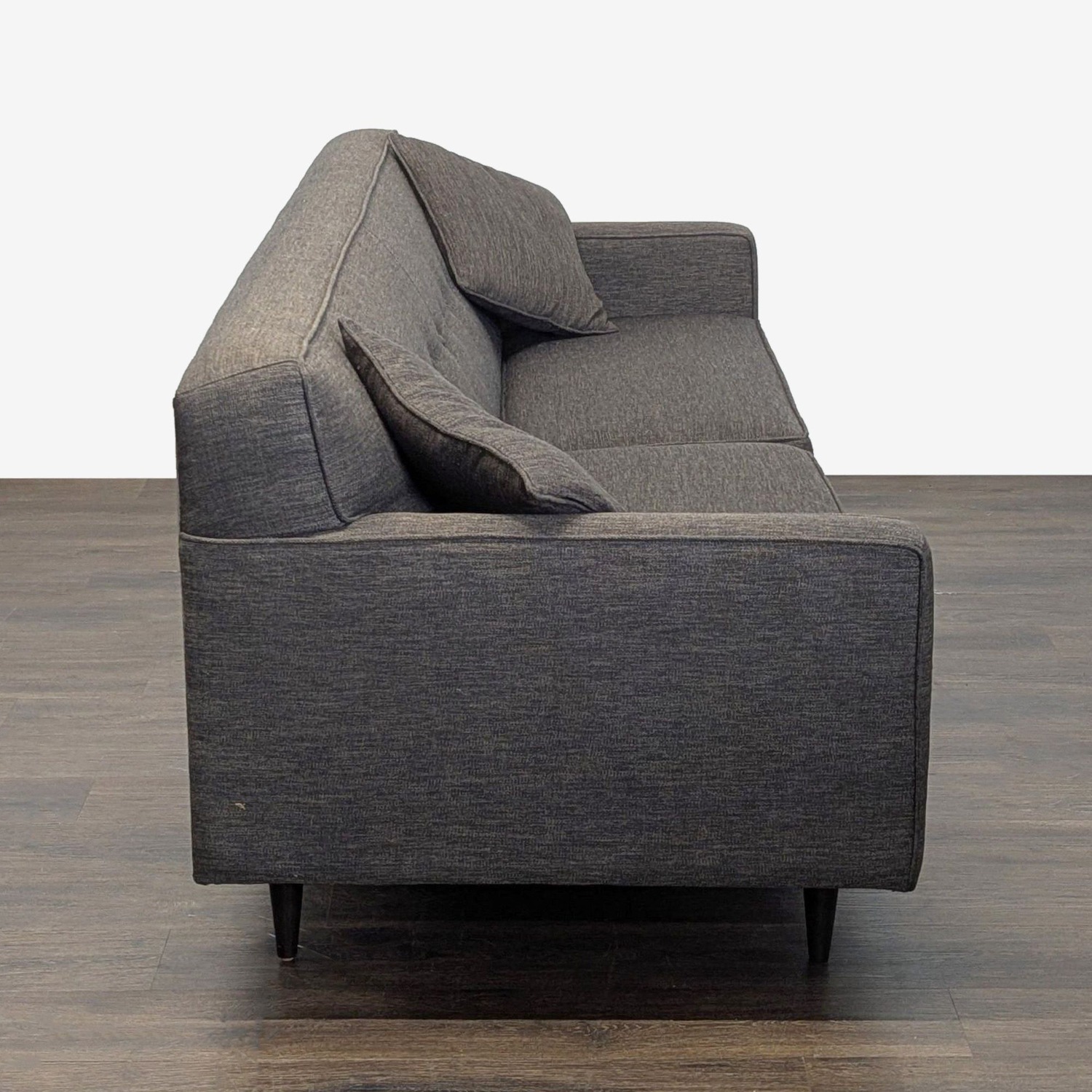 Modern Dark Grey 3-Seat Sofa with Cushions	 - image-4