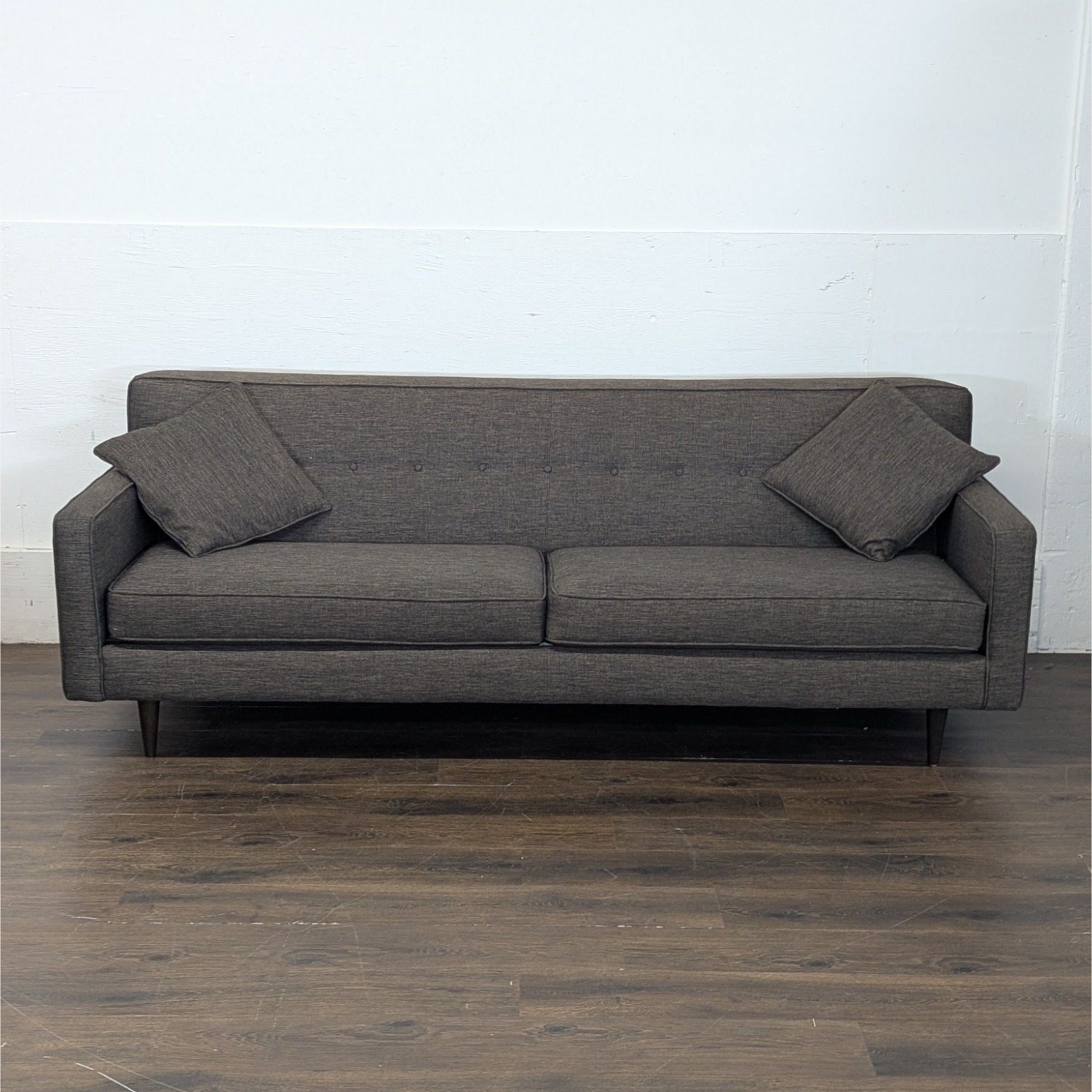 Modern Dark Grey 3-Seat Sofa with Cushions	 - image-3