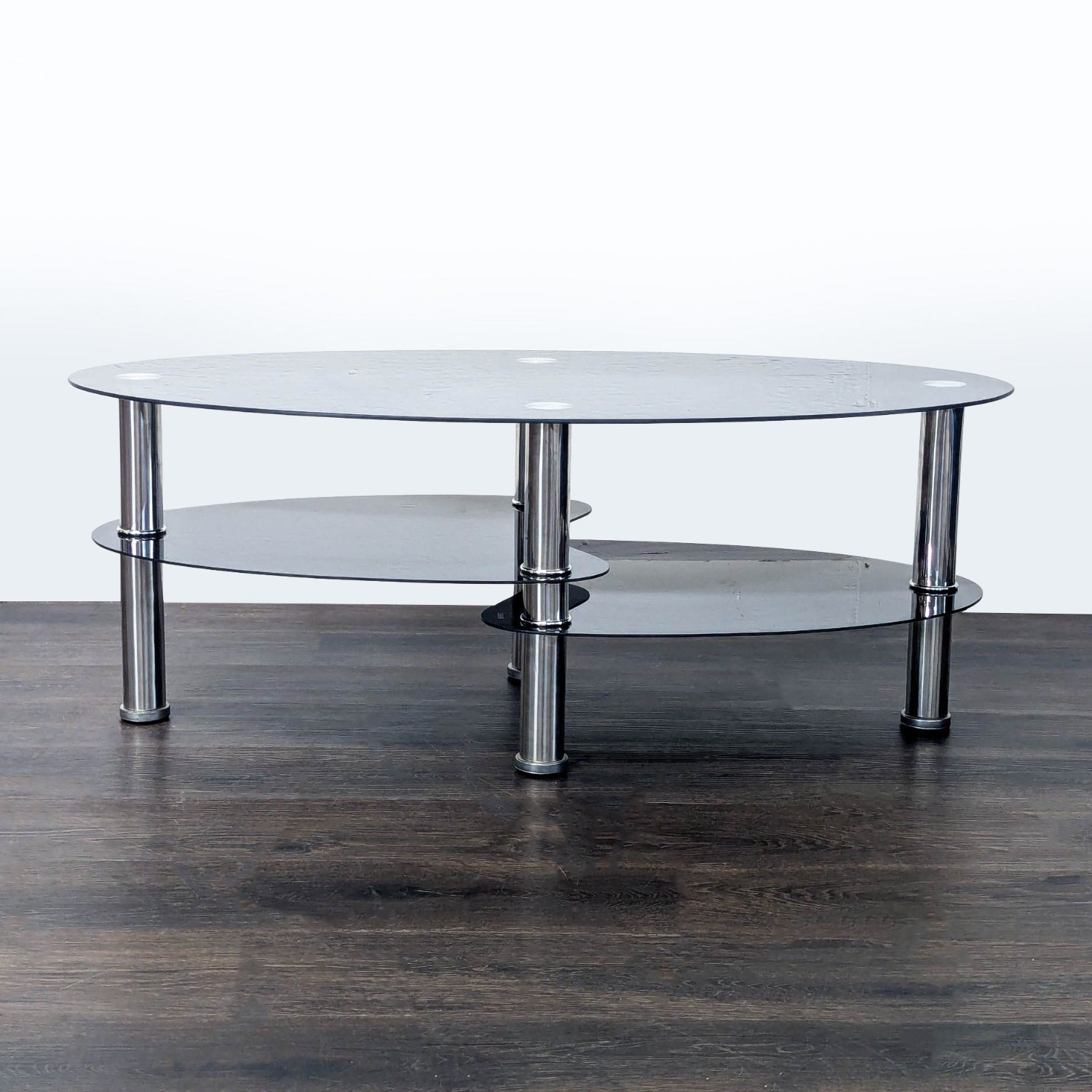Three Tier Glass and Metal Coffee Table	 - image-4