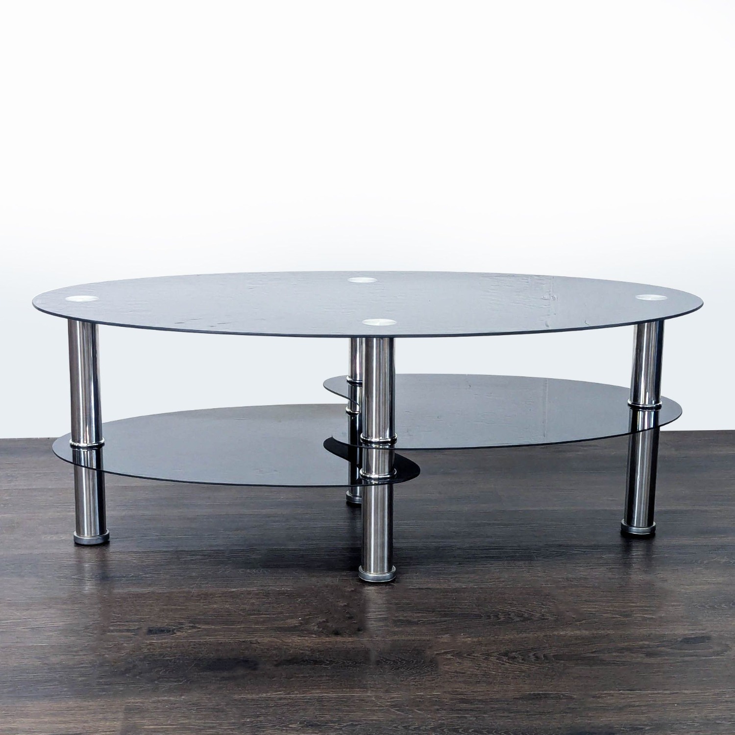 Three Tier Glass and Metal Coffee Table	 - image-3