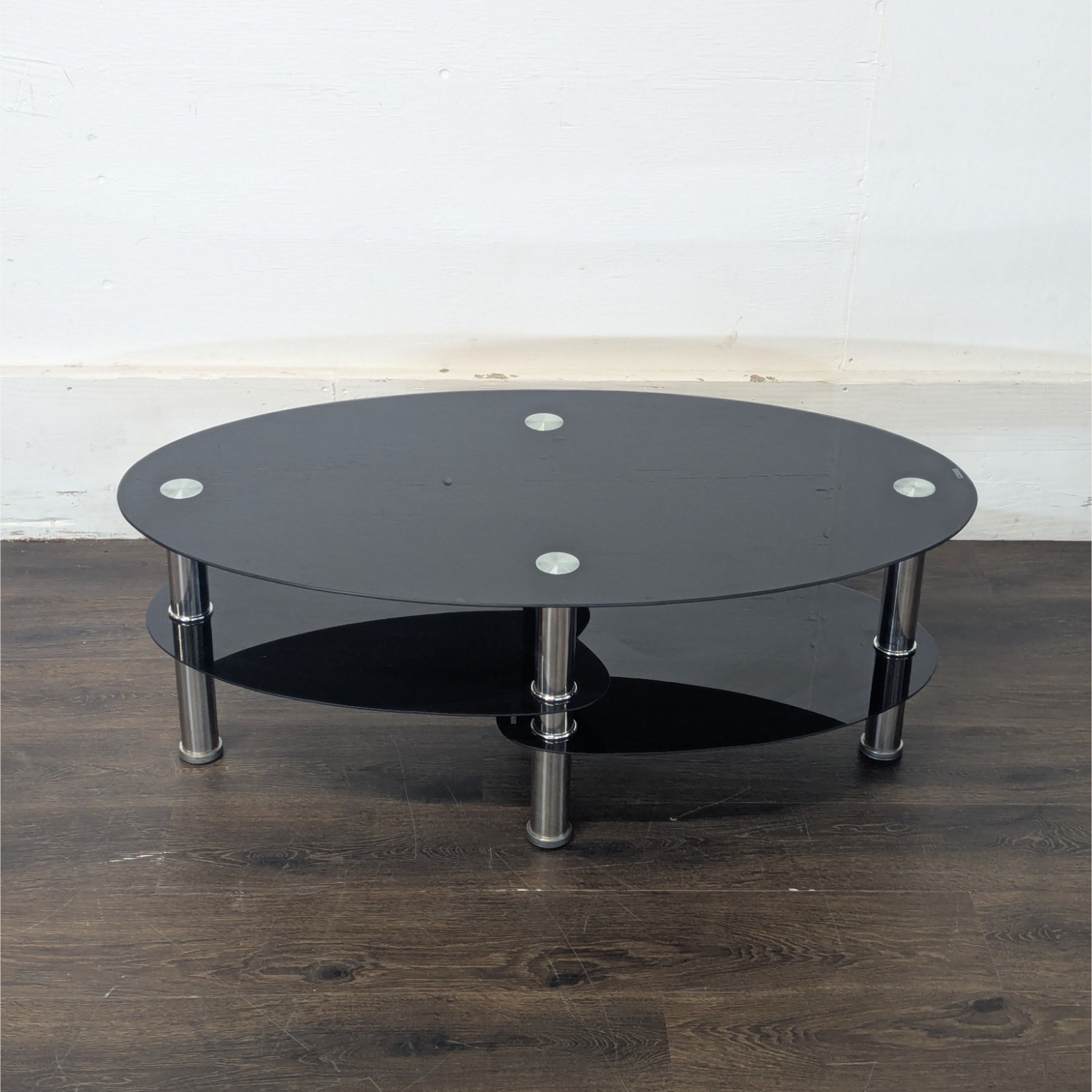 Three Tier Glass and Metal Coffee Table	 - image-1