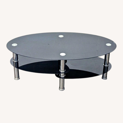 Used Three Tier Glass and Metal Coffee Table	 for sale on AptDeco
