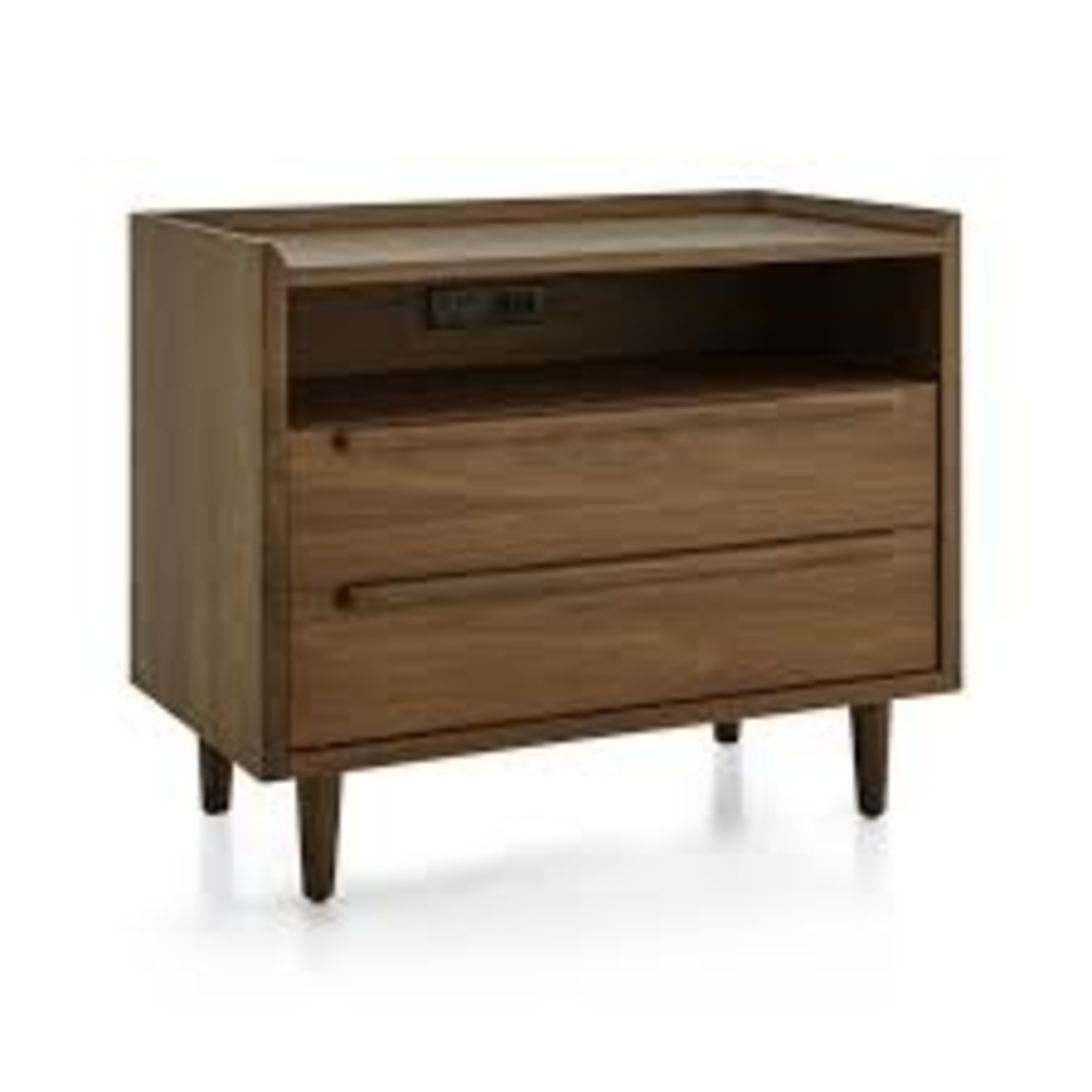 Crate & Barrel Tate Mid-Century Modern Two Drawer Nightstand - image-11
