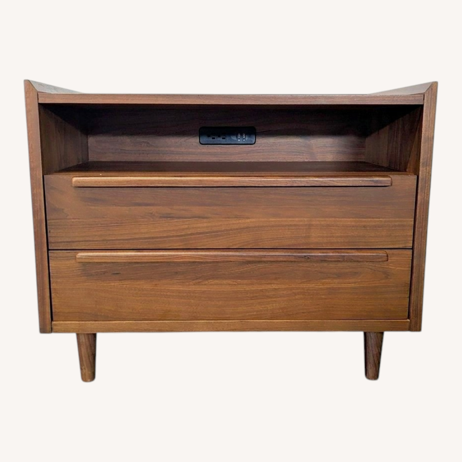 Crate & Barrel Tate Mid-Century Modern Two Drawer Nightstand - image-10