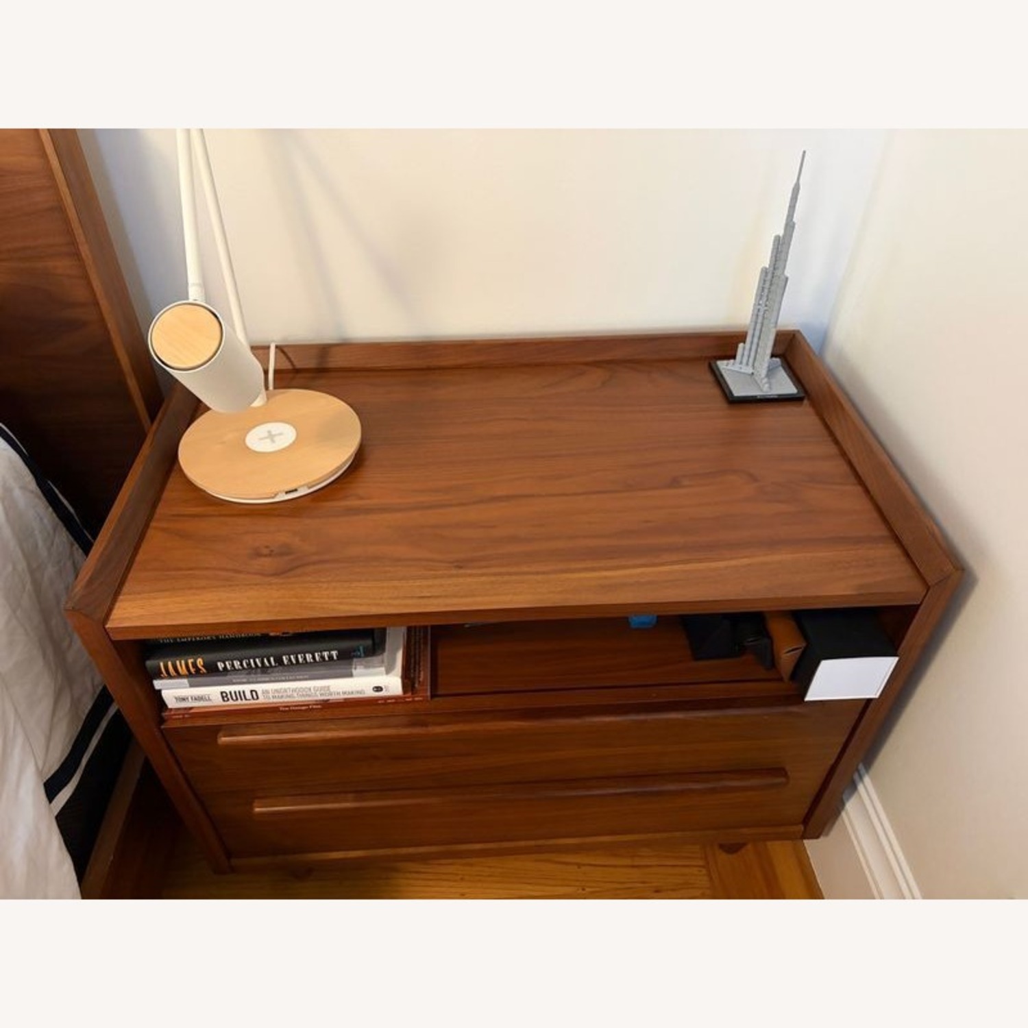 Crate & Barrel Tate Mid-Century Modern Two Drawer Nightstand - image-1