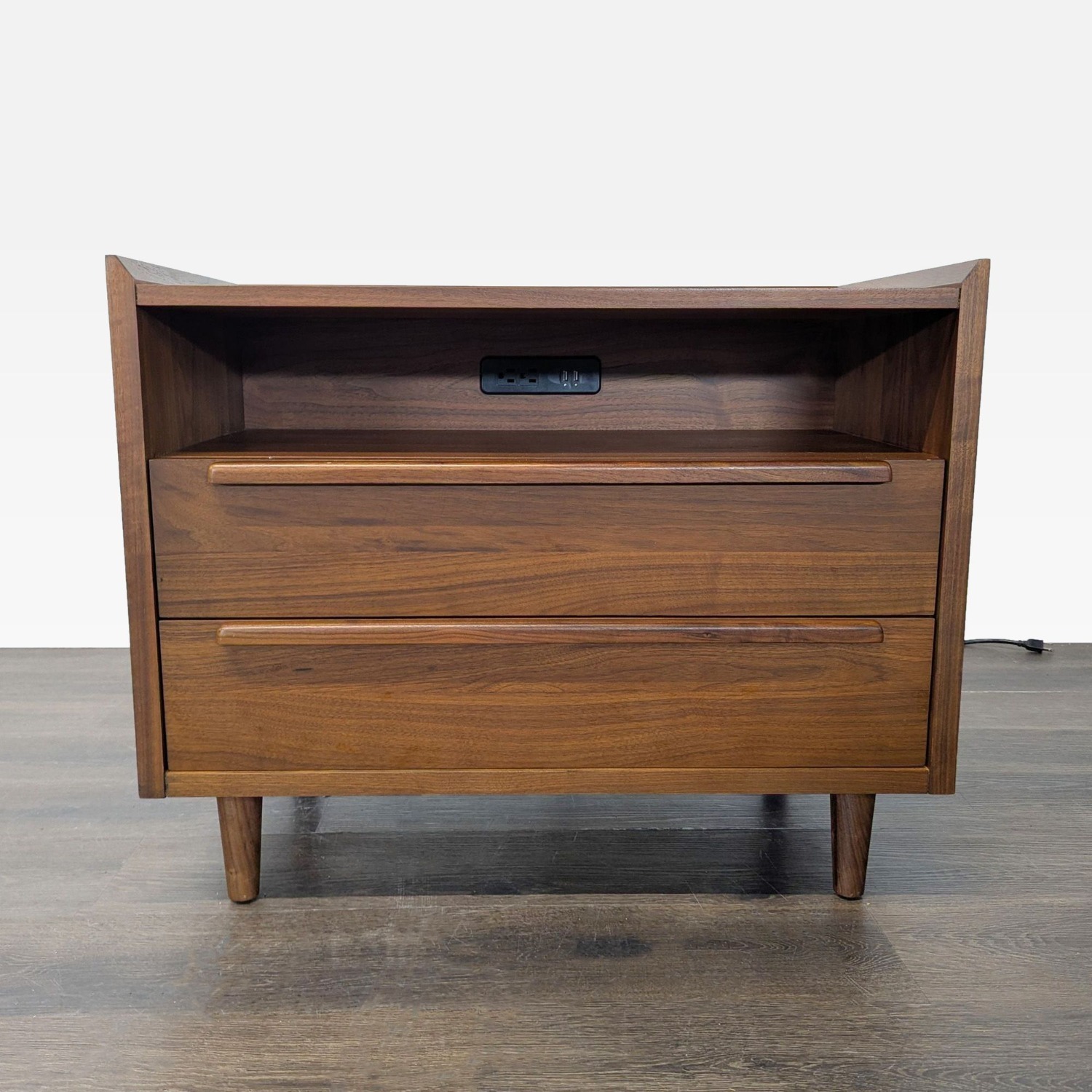 Crate & Barrel Tate Mid-Century Modern Two Drawer Nightstand - image-9