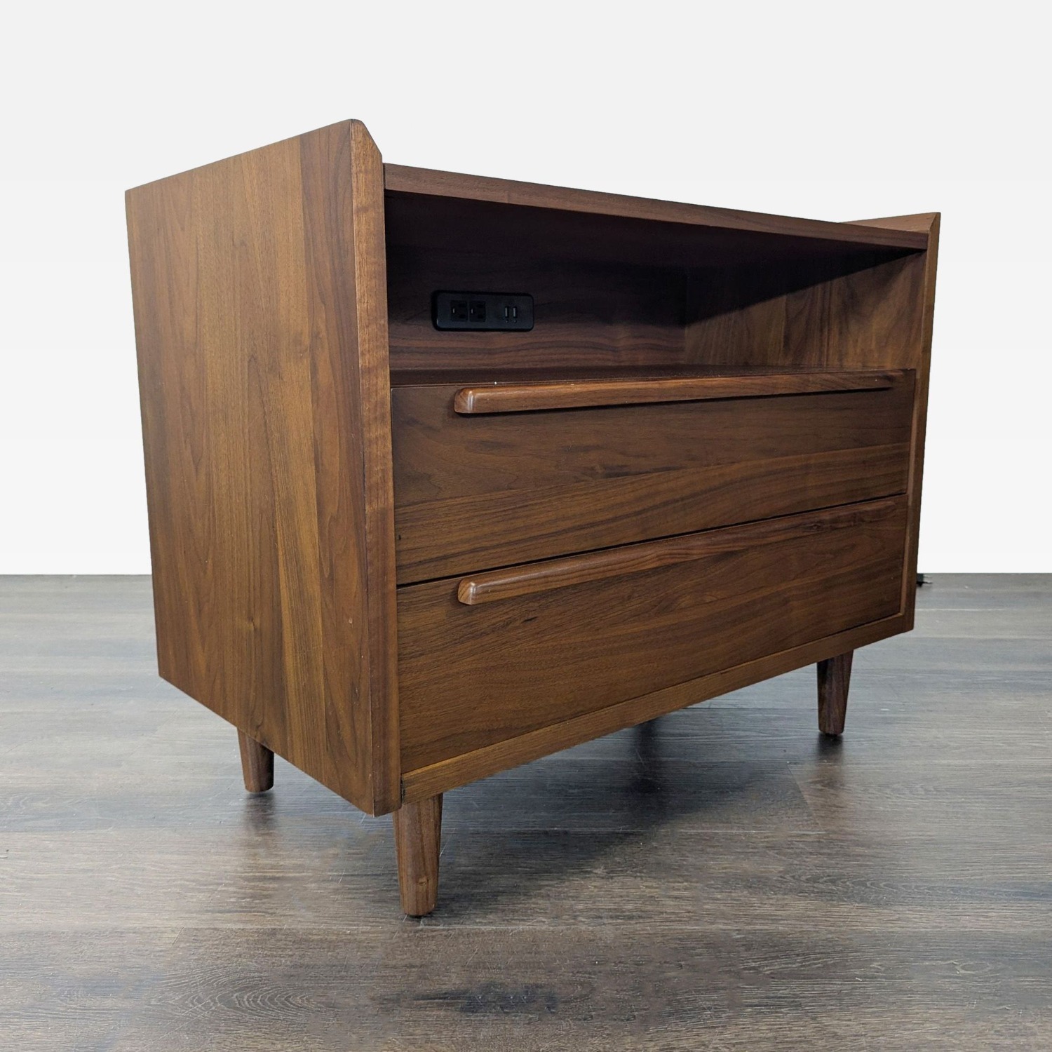 Crate & Barrel Tate Mid-Century Modern Two Drawer Nightstand - image-2
