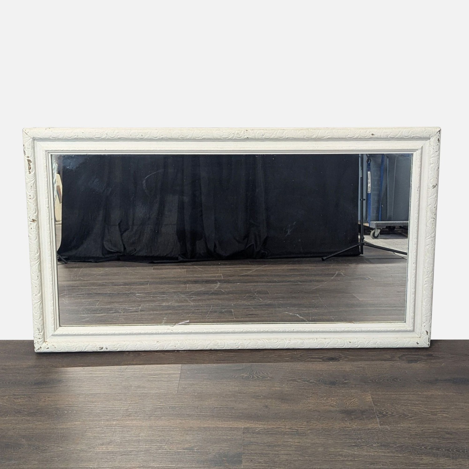 Wood Framed Mirror with Carving	 - image-4