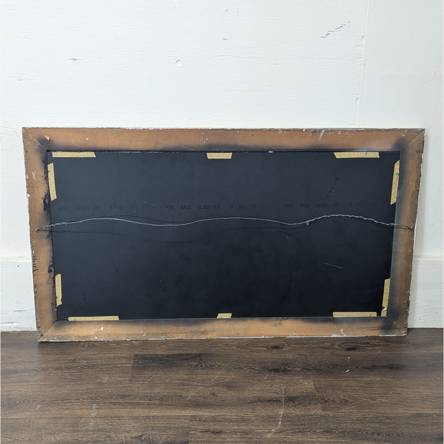 Wood Framed Mirror with Carving	 - image-1