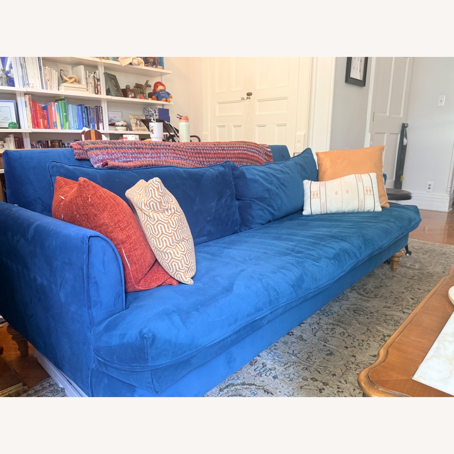 Apt2b Blue Fabric 3+ Seater Sofa - image-5