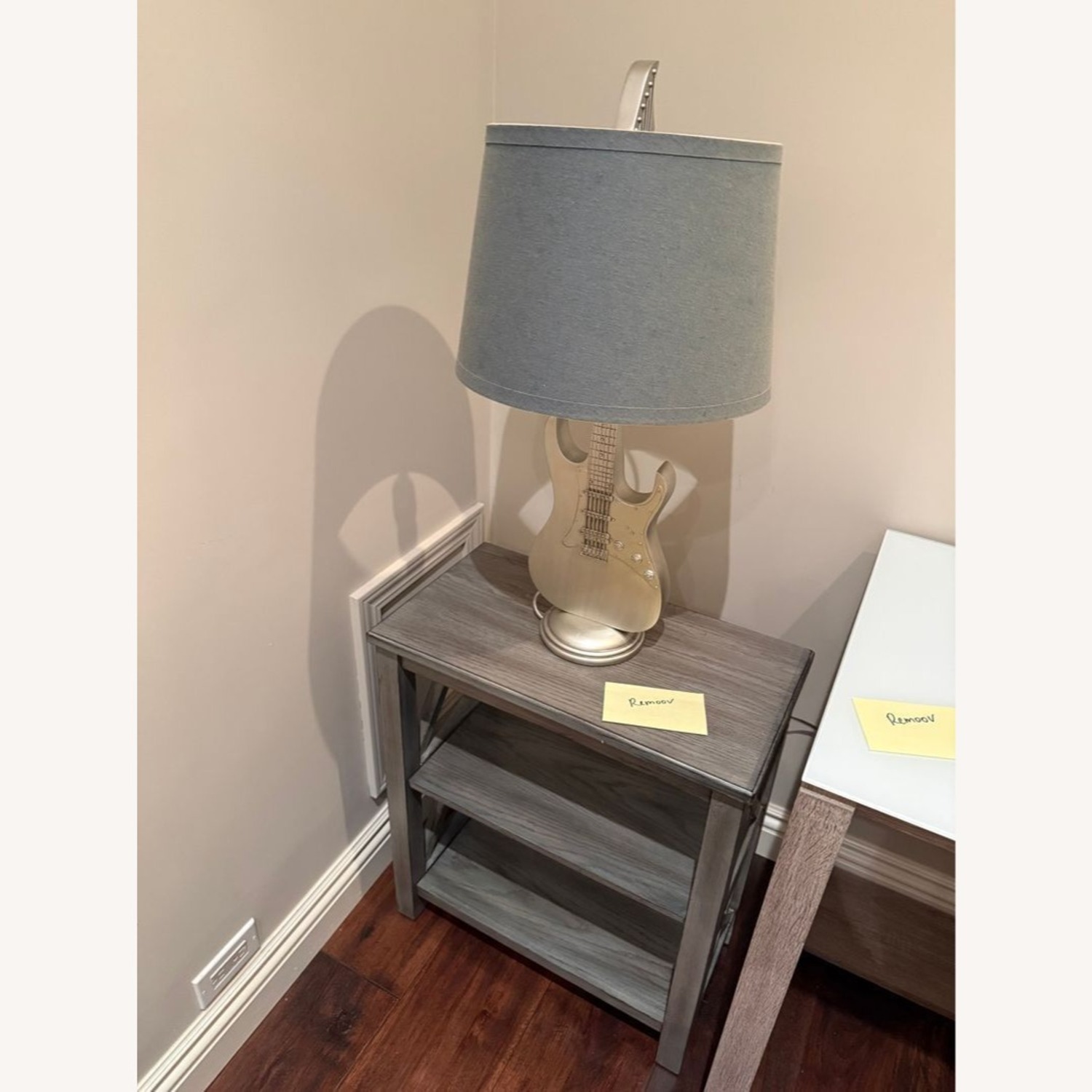 Gray Wooden 2-Shelf Bookcase with X-Design Sides	 - image-1