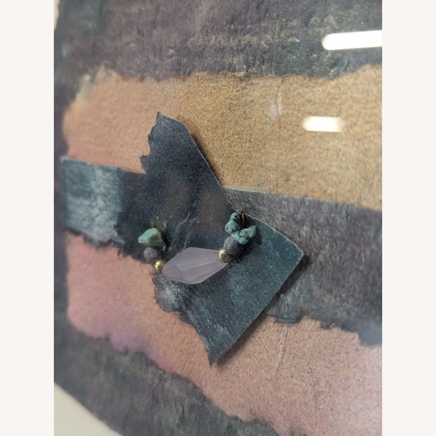 Framed Mixed Media Handmade Paper Abstract Art	 - image-4