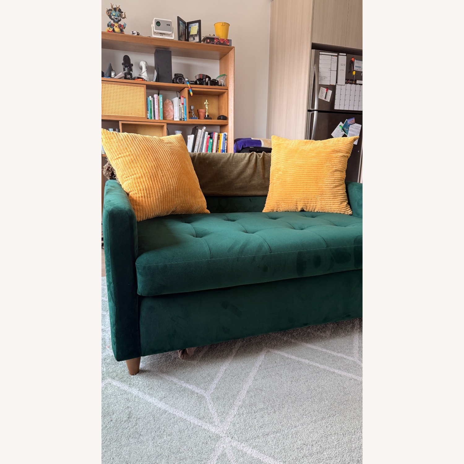 Joybird Green Eliot Twin Suede Sleeper Sofa - image-2