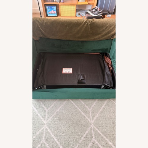 Used Joybird Green Eliot Twin Suede Sleeper Sofa for sale on AptDeco