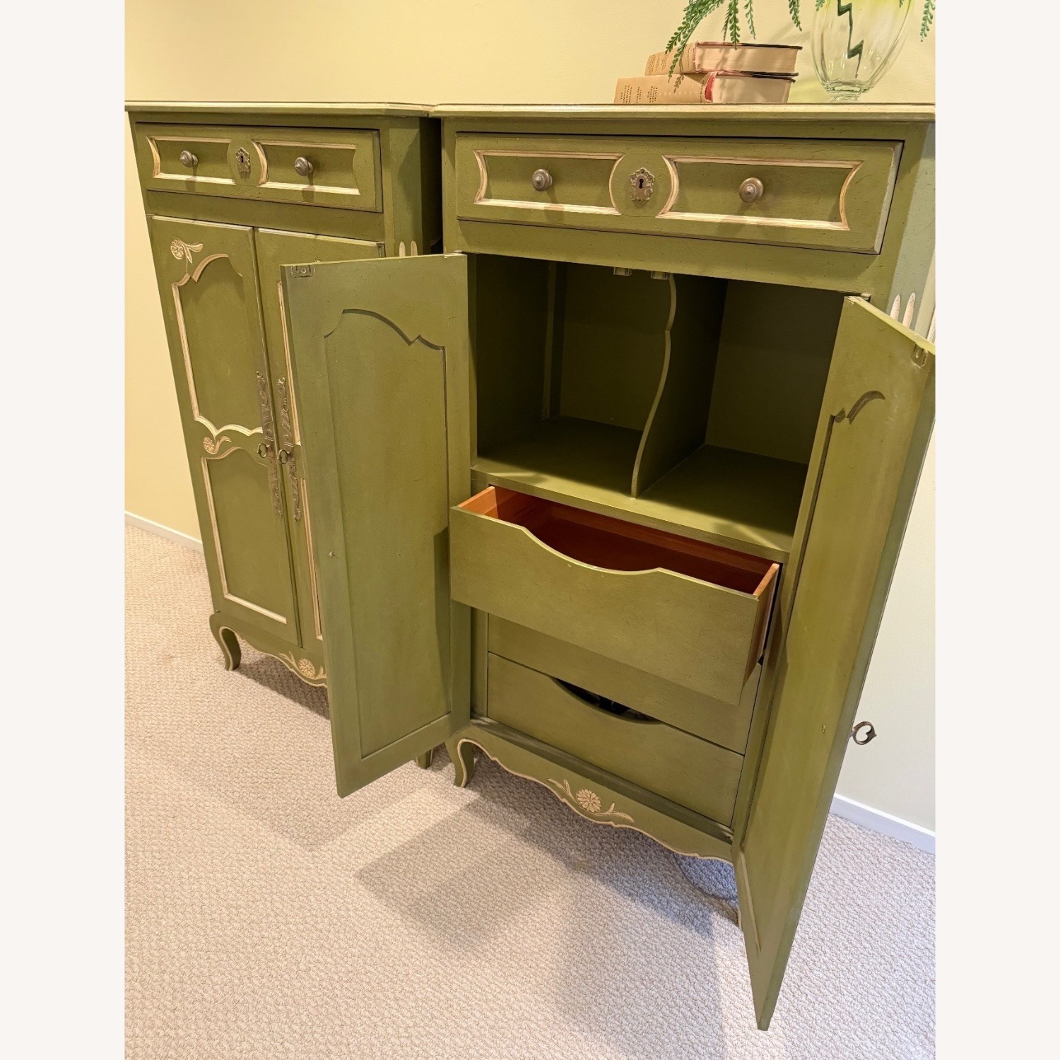 Mount Airy Mid-Century Carved Highboy Wardrobes - image-3