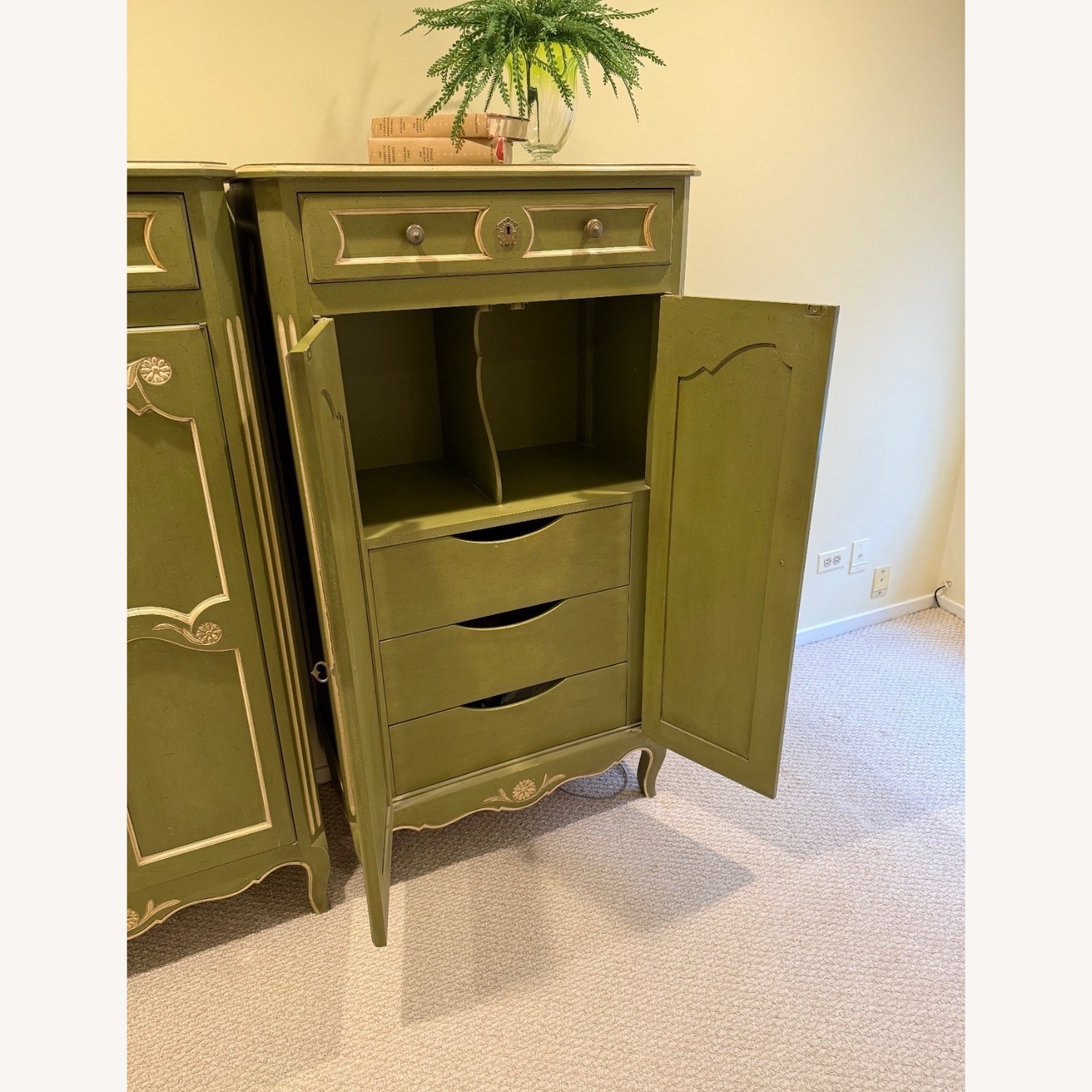 Mount Airy Mid-Century Carved Highboy Wardrobes - image-2