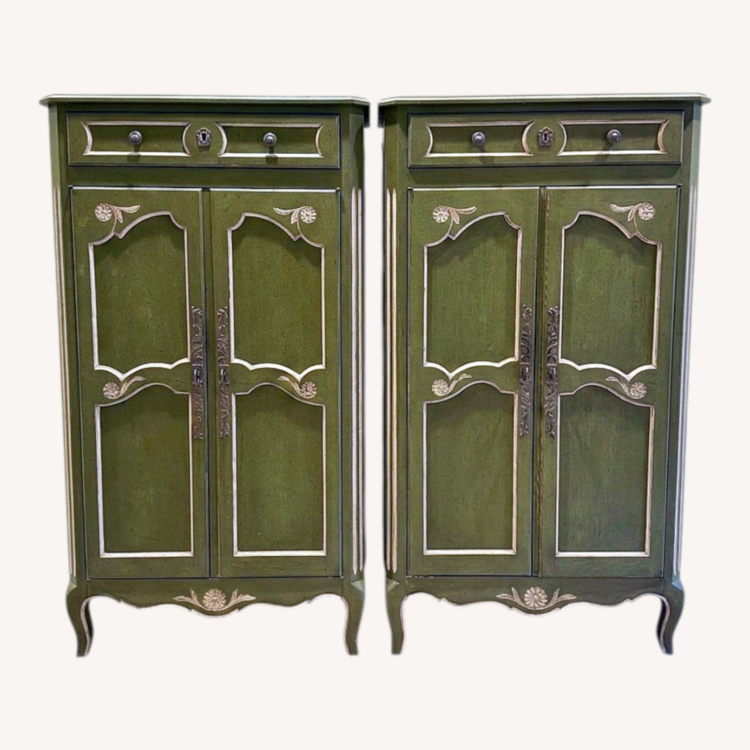 Mount Airy Mid-Century Carved Highboy Wardrobes - image-0