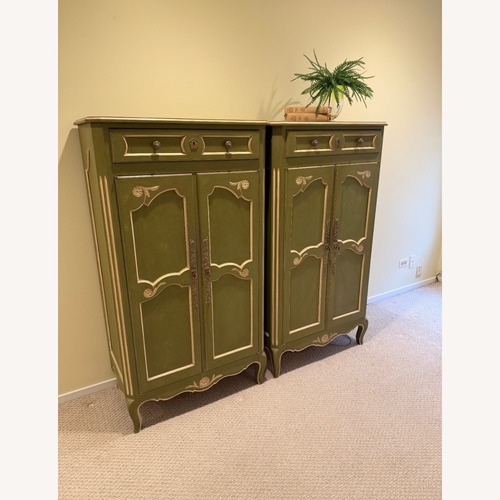 Used Mount Airy Mid-Century Carved Highboy Wardrobes for sale on AptDeco