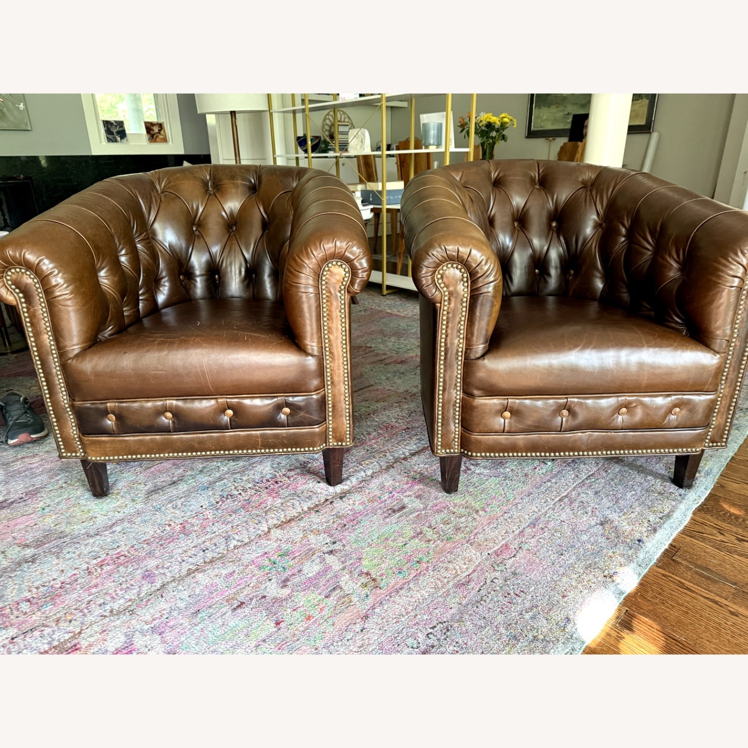 Roger + Chris Dark Brown Armchairs - image-4