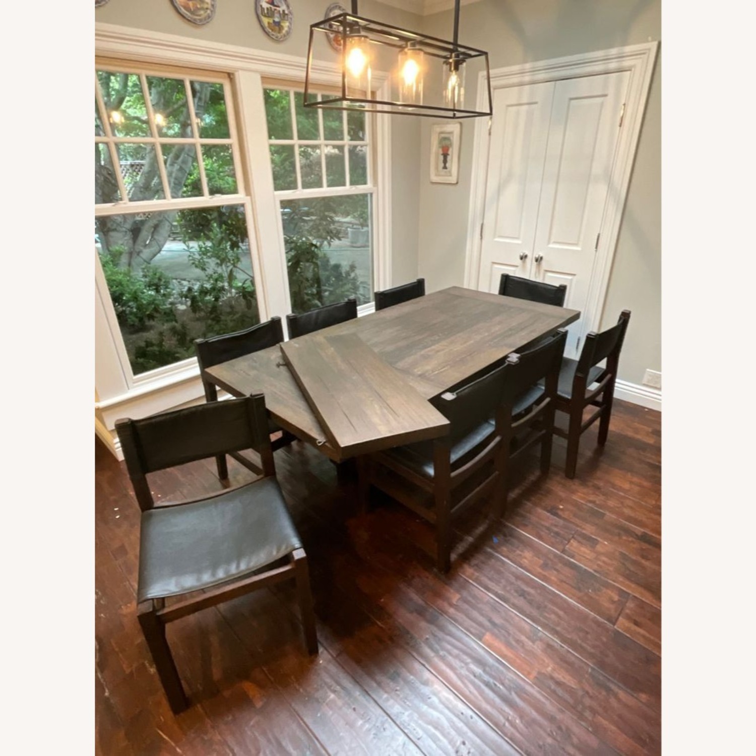 Restoration Hardware 9-Piece Wood and Leather Dining Set - image-14