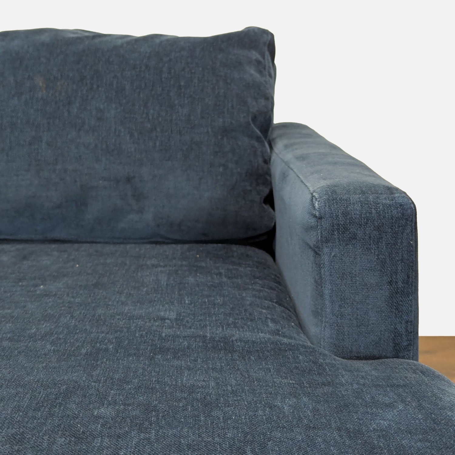 West Elm Blue Sectional Sofa with Right Chaise - image-3