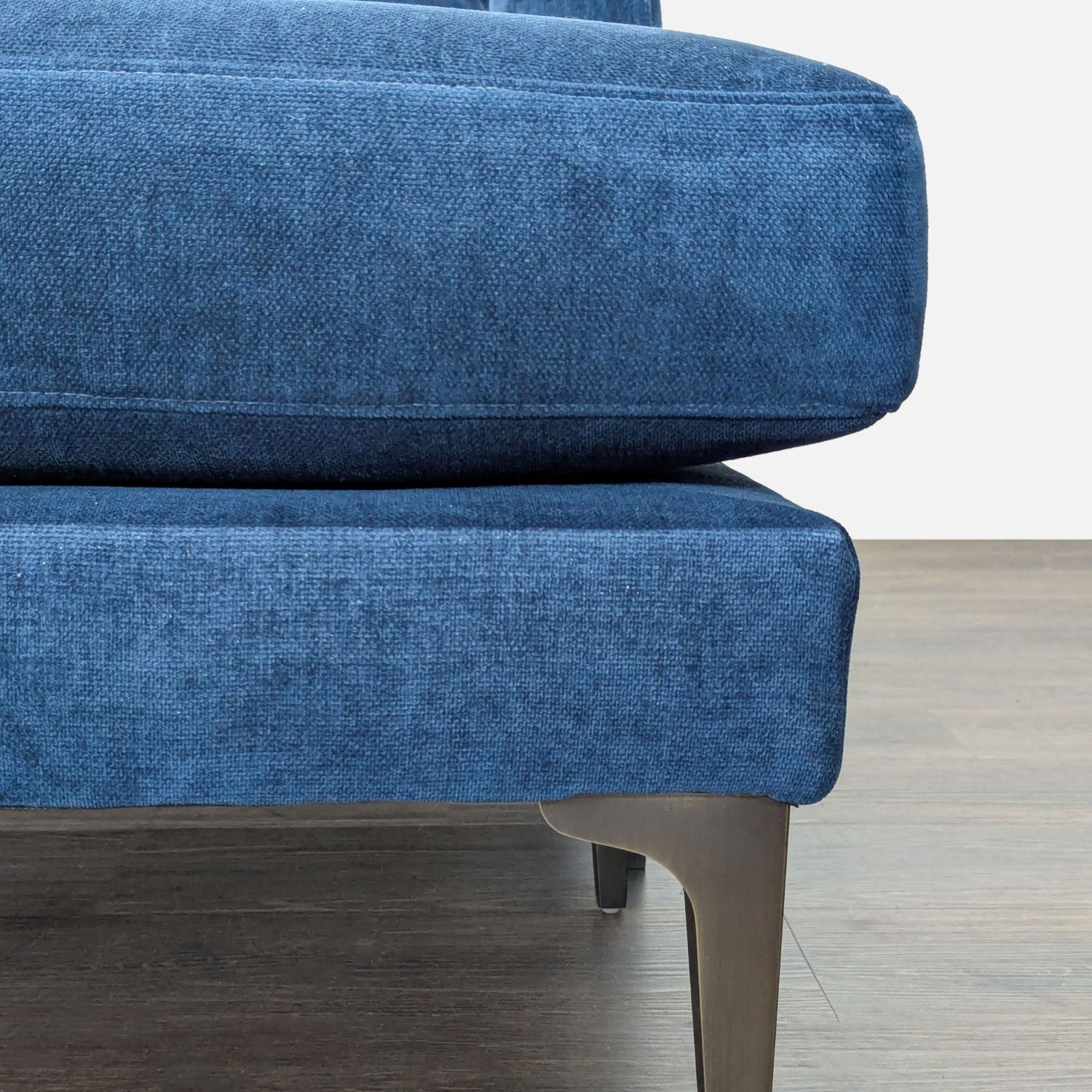 West Elm Blue Sectional Sofa with Right Chaise - image-2