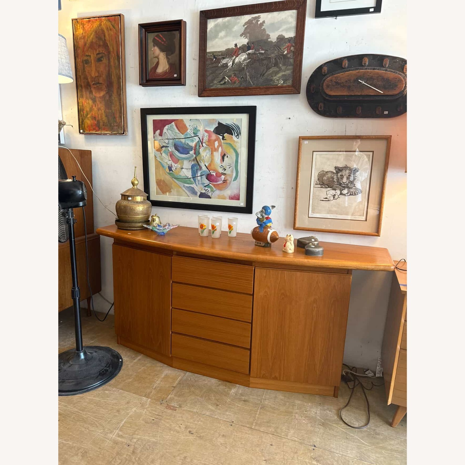 Vintage/Antique Light Brown Wood Sideboard - image-4