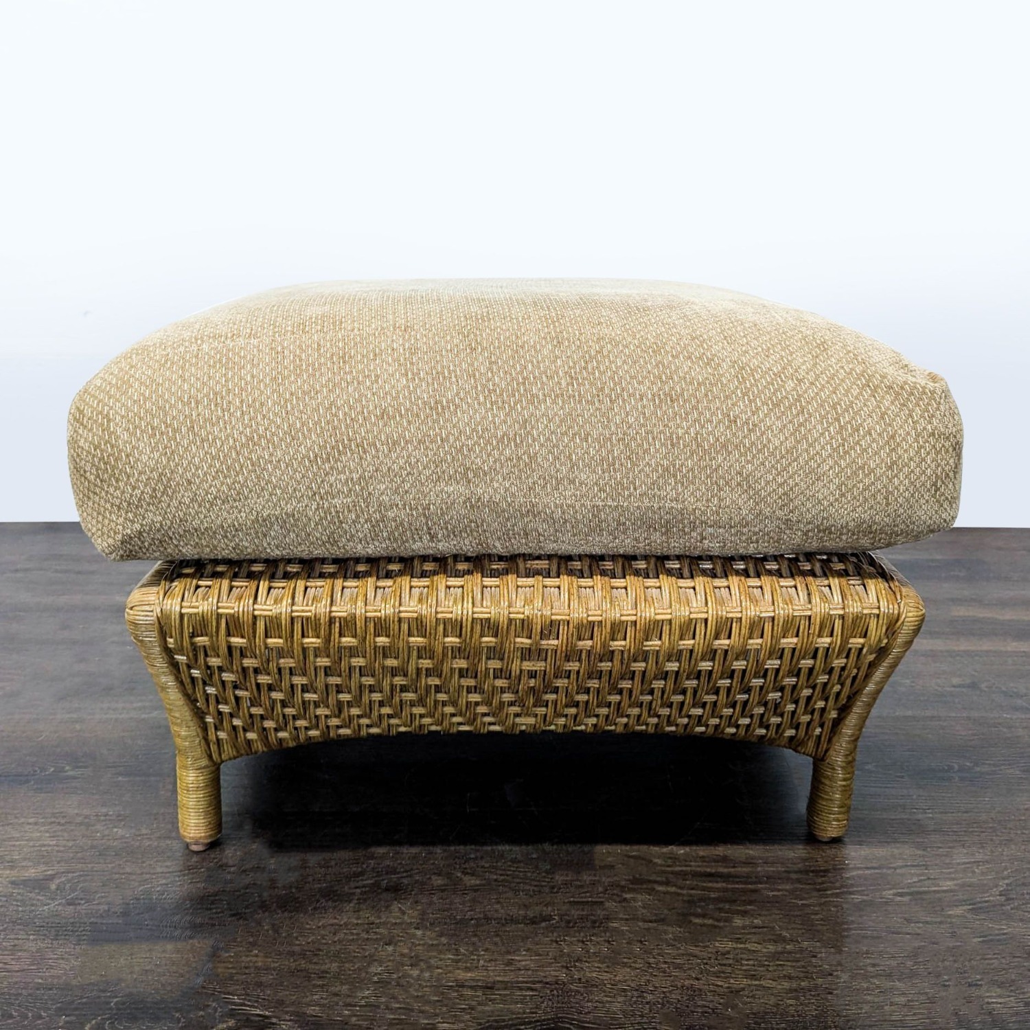 Lane Venture Wicker Ottoman with Cushion - image-6