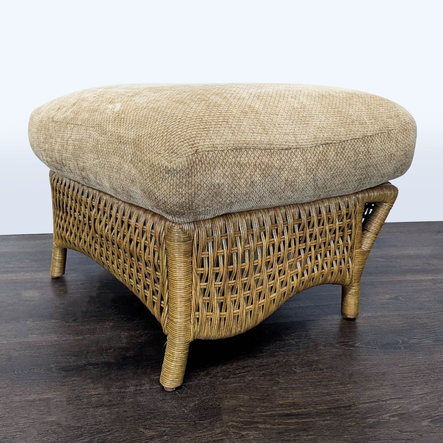 Lane Venture Wicker Ottoman with Cushion - image-7