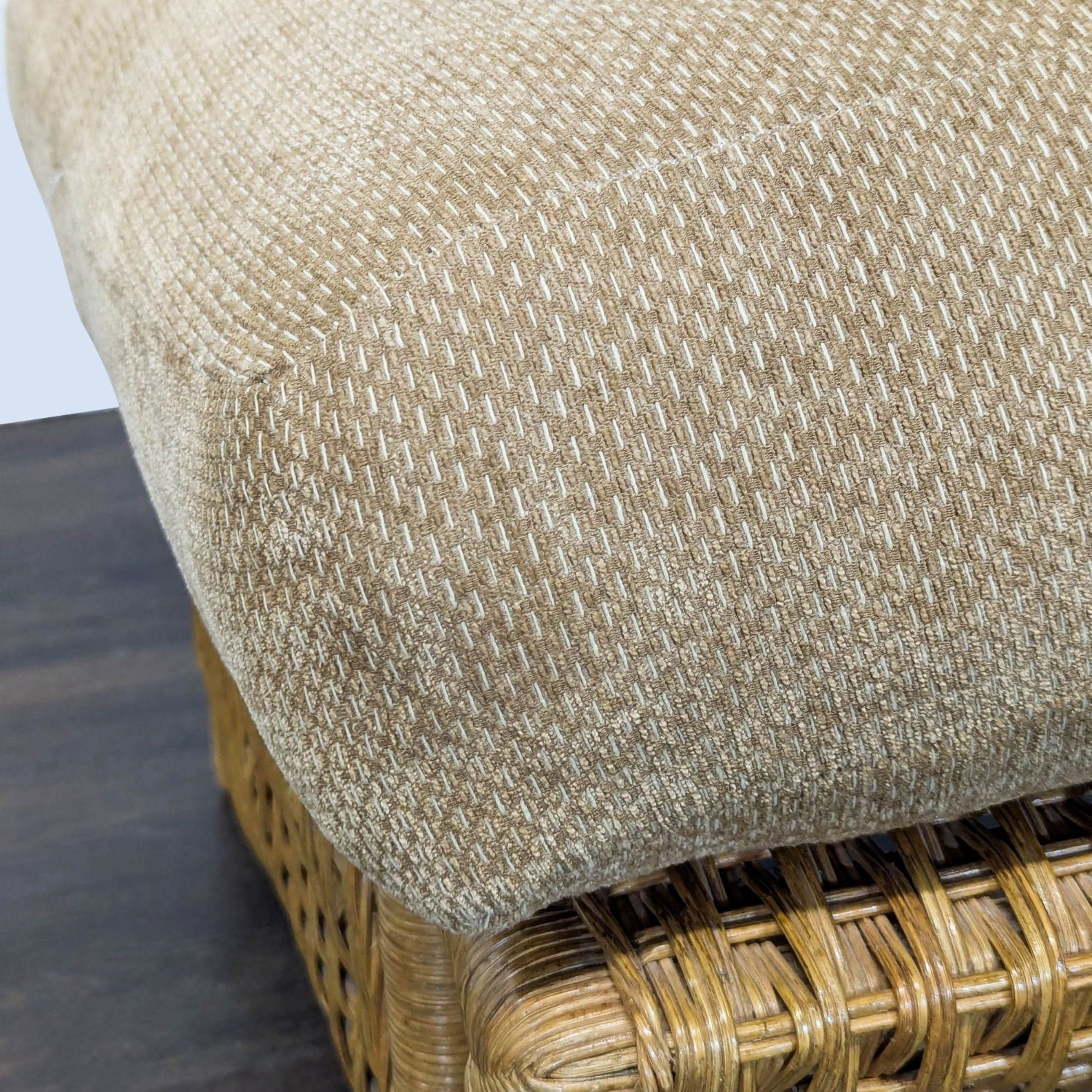 Lane Venture Wicker Ottoman with Cushion - image-1
