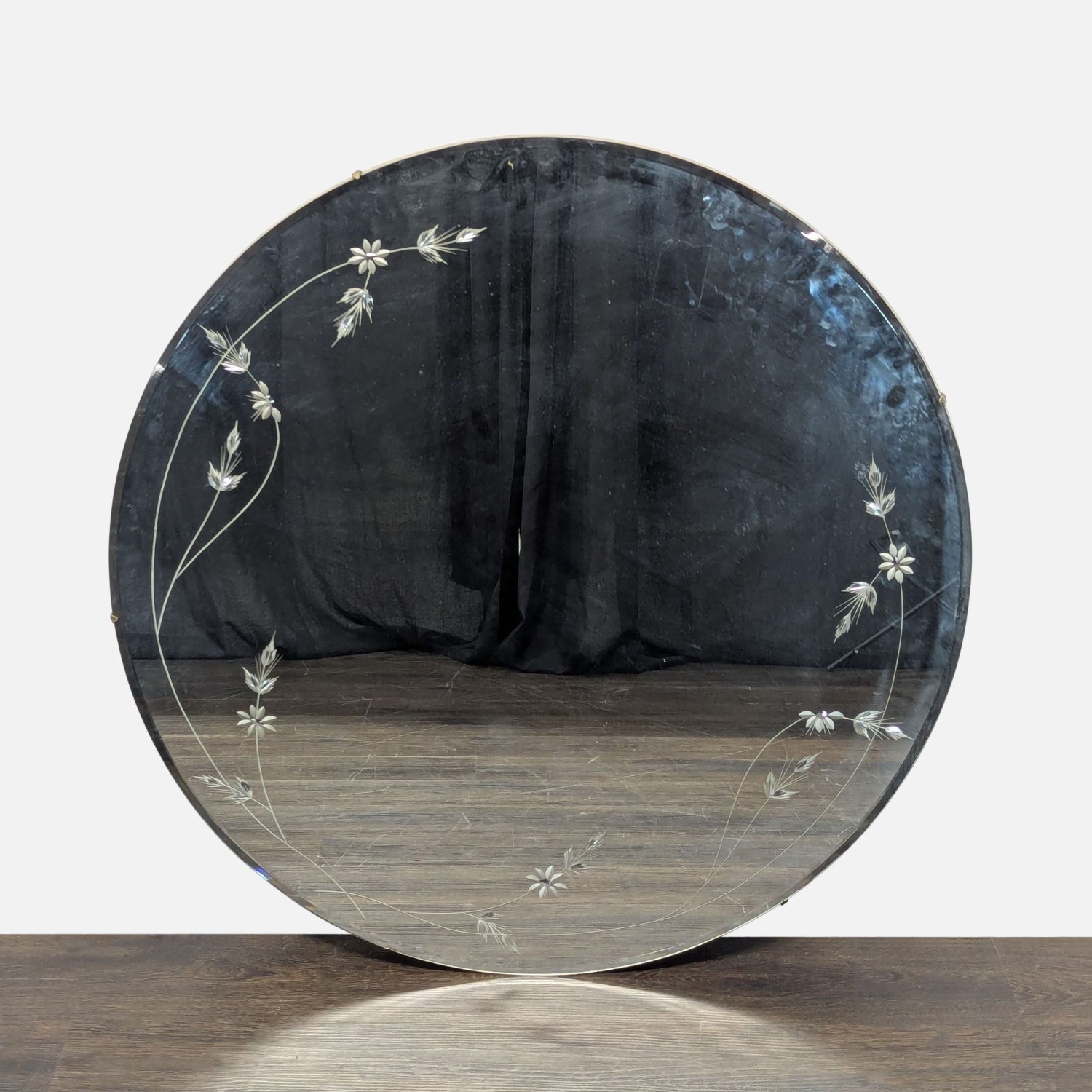Vintage Etched Frameless Mirror - image-6