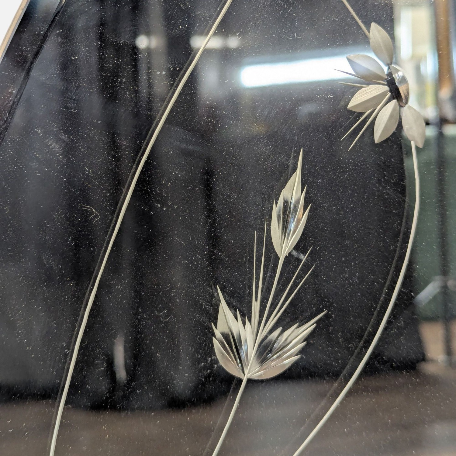 Vintage Etched Frameless Mirror - image-3