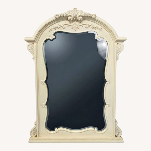Used Carved and Arched Mirror in White Finish	 for sale on AptDeco