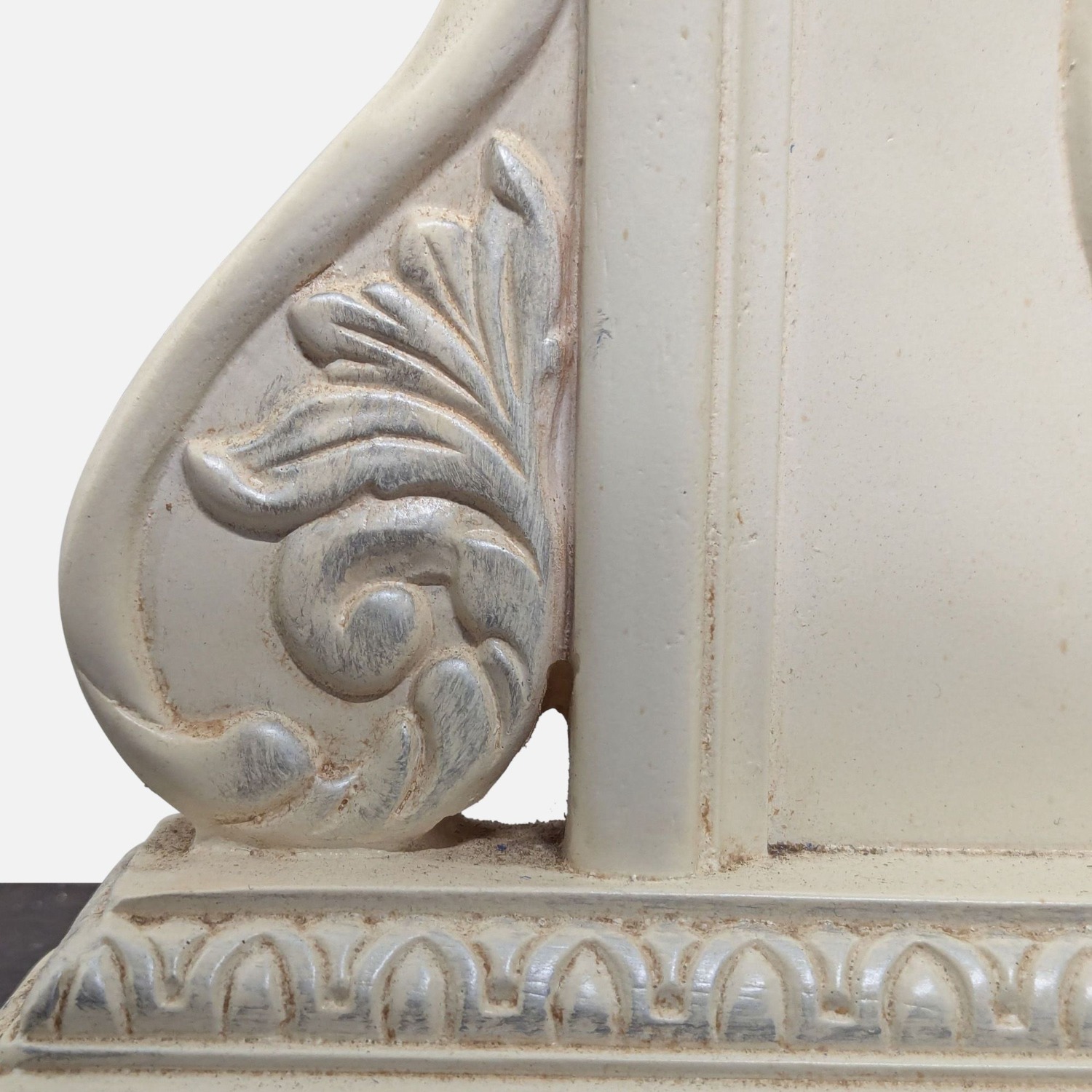 Carved and Arched Mirror in White Finish - image-3