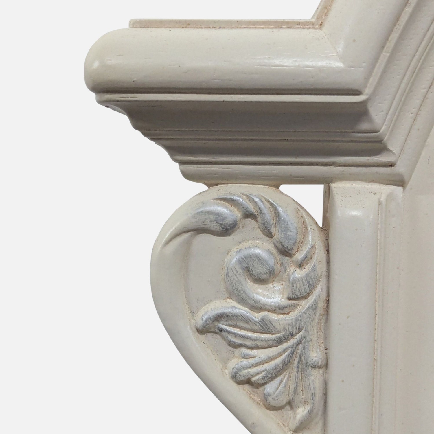 Carved and Arched Mirror in White Finish - image-6