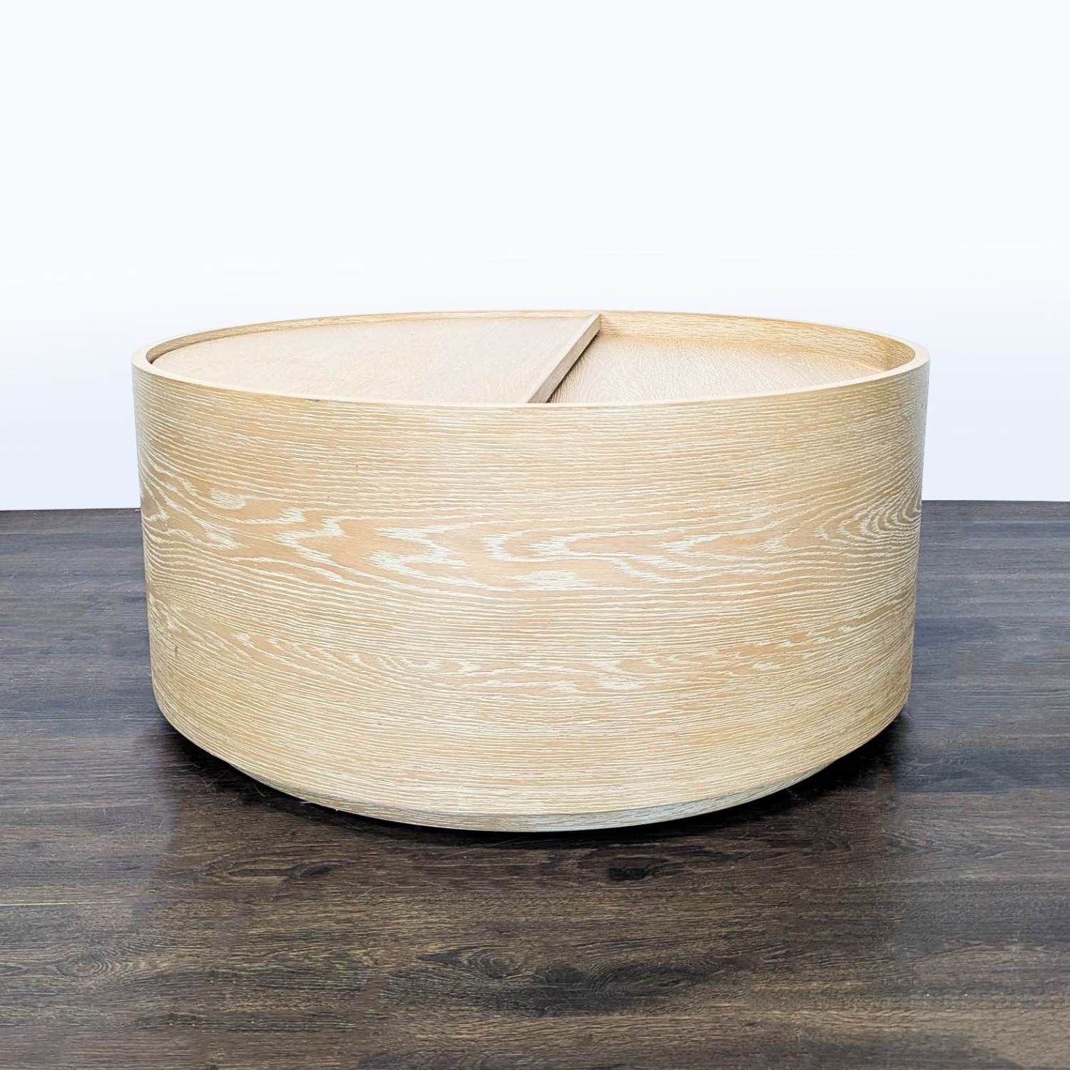 West Elm Volume Round Storage Drum Coffee Table - image-6