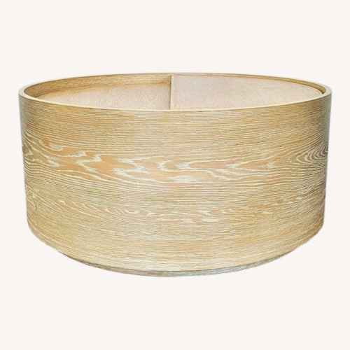 Used West Elm Volume Round Storage Drum Coffee Table for sale on AptDeco